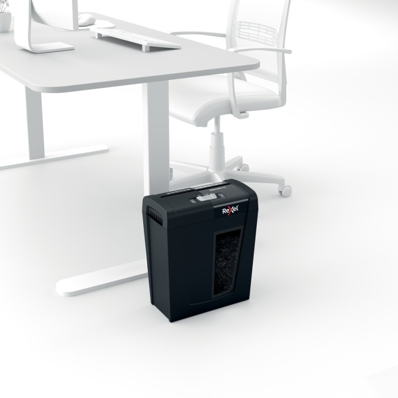 Distrugator manual documente Rexel SECURE   X8,   8 coli, P4, cross-cut (tip confeti), cos  14 litri, negru, 