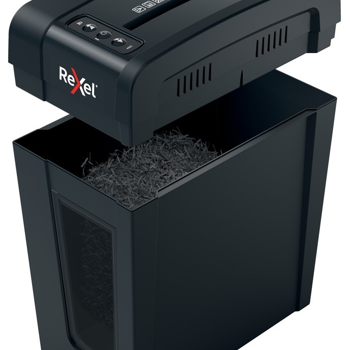 Distrugator manual documente Rexel SECURE   X8 Slim,   8 coli, P4, cross-cut (tip confeti), cos  14 litri, negru, 