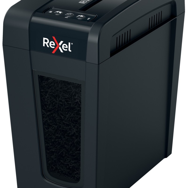 Distrugator manual documente Rexel SECURE   X8 Slim,   8 coli, P4, cross-cut (tip confeti), cos  14 litri, negru, 