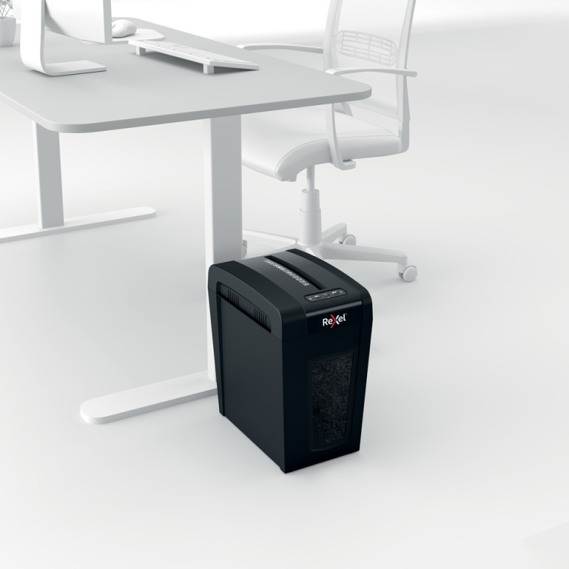 Distrugator manual documente Rexel SECURE  X10 Slim, 10 coli, P4, cross-cut (tip confeti), cos  18 litri, negru, 