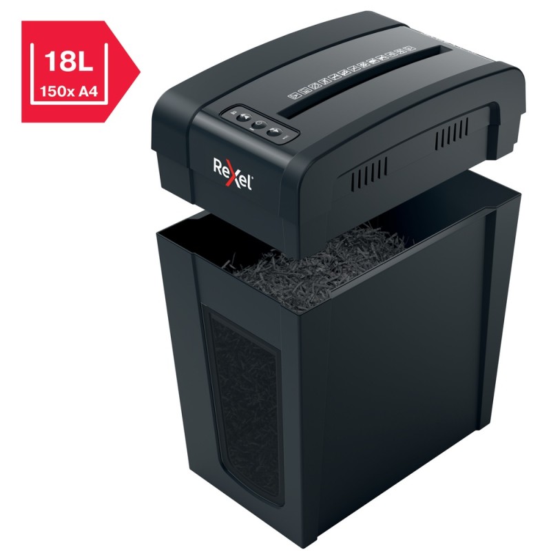 Distrugator manual documente Rexel SECURE  X10 Slim, 10 coli, P4, cross-cut (tip confeti), cos  18 litri, negru, 