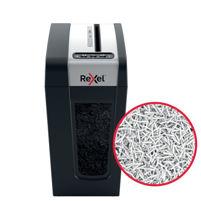 Distrugator manual documente Rexel SECURE MC4 Slim,  4 coli, P5, micro-cut (tip particule), cos  14 litri, negru-argintiu, 
