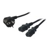 CABLU alimentare LOGILINK 1.7m, intrare Schuko, iesire 2 x C13, 10A, testat VDE, black, 