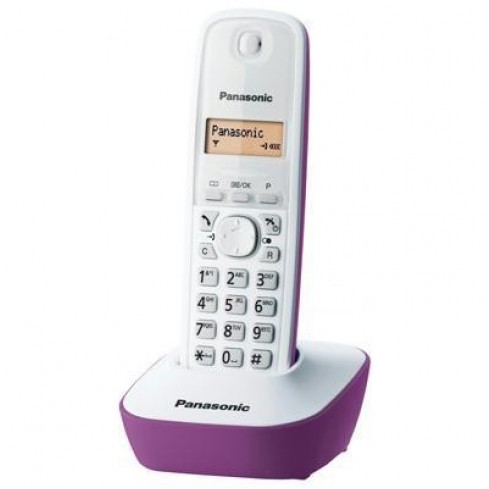 Telefon DECT alb/violet, KX-TG1611FXF, Panasonic, 