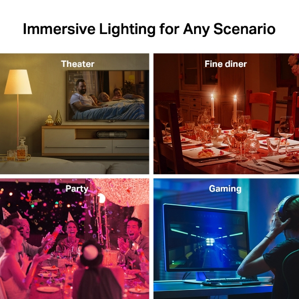BEC LED wireless TP-LINK, 800lm, 8.7W, E27, intens reglabila, ctr prin smartph.cu apl.Tapo, ajustare auto a luminii in fct. de mom zilei- diferite culori 