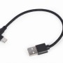 CABLU alimentare si date GEMBIRD, pt. smartphone, USB 2.0 (T) la USB 2.0 Type-C (T) 90 grade, 0.2m, negru, 