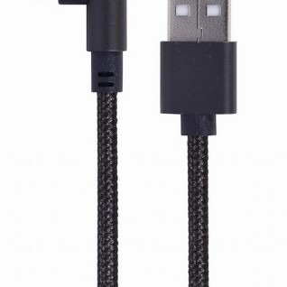 CABLU alimentare si date GEMBIRD, pt. smartphone, USB 2.0 (T) la Lightning (T) 90 grade, 0.2m, negru, 