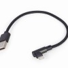 CABLU alimentare si date GEMBIRD, pt. smartphone, USB 2.0 (T) la Lightning (T) 90 grade, 0.2m, negru, 