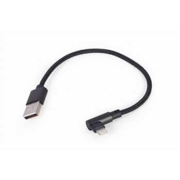 CABLU alimentare si date GEMBIRD, pt. smartphone, USB 2.0 (T) la Lightning (T) 90 grade, 0.2m, negru, 