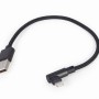 CABLU alimentare si date GEMBIRD, pt. smartphone, USB 2.0 (T) la Lightning (T) 90 grade, 0.2m, negru, 