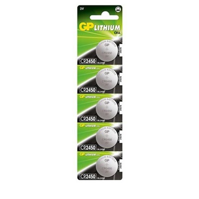 Baterie GP Batteries, butoni (CR2450) 3V lithium, blister 5 buc. 