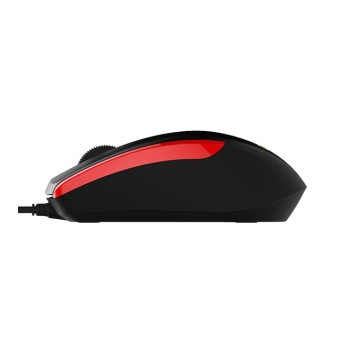 MOUSE DELUX, PC sau NB, cu fir, USB, optic, 1000 dpi, butoane/scroll 3/1, , negru-rosu, 