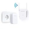 Kit Powerline Wi-Fi Gigabit MERCUSYS, Wi-Fi de 300 Mbps 2.4Ghz, tehnologie AV2, AV1000, pana la 1000 Mbps, RJ-45 x 1 porturi 10/100/1000 Mbps, 2 buc, 