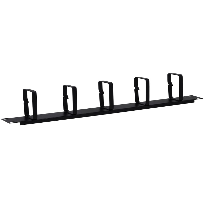 PANOU gestionare cabluri SPACER, tip masca orizontala, 5 console metalice, 19 inch, 1U, negru, 