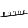 PANOU gestionare cabluri SPACER, tip masca orizontala, 5 console metalice, 19 inch, 1U, negru, 