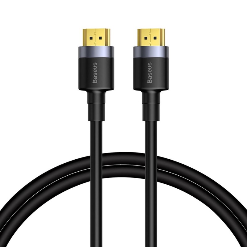 CABLU video Baseus Cafule, HDMI (T) la HDMI (T), rezolutie maxima 4K UHD (3840 x 2160) la 60 Hz, conectori auriti, 2m, negru 