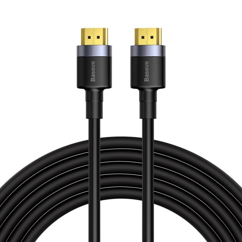 CABLU video Baseus Cafule, HDMI (T) la HDMI (T), rezolutie maxima 4K UHD (3840 x 2160) la 60 Hz, conectori auriti, 5m, negru 