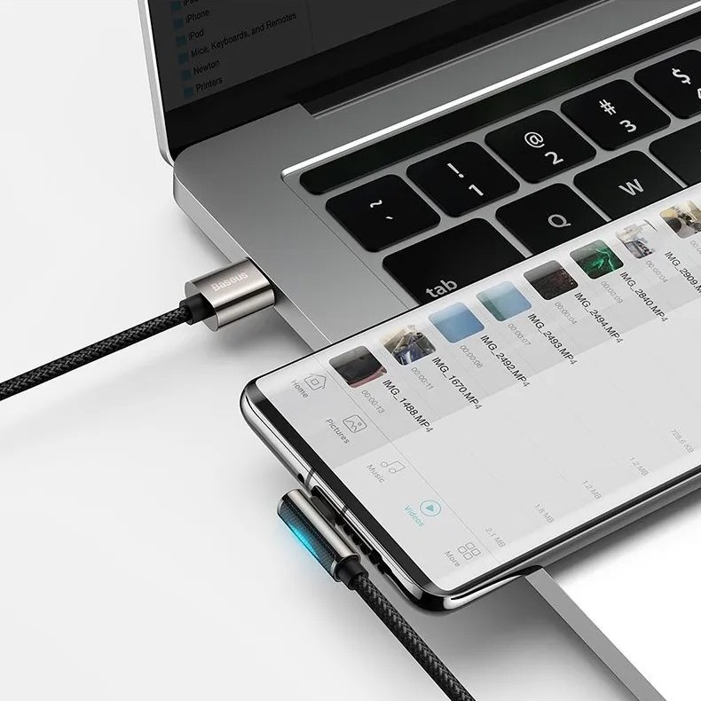CABLU alimentare si date Baseus Legend Elbow, Fast Charging Data Cable pt. smartphone, USB la USB Type-C 66W, braided, 2m, negru 