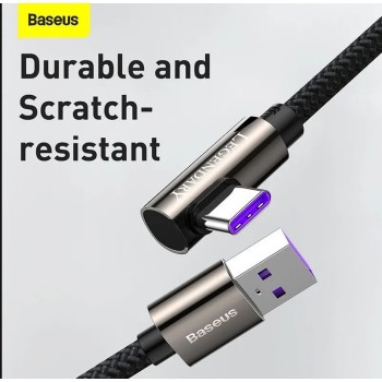 CABLU alimentare si date Baseus Legend Elbow, Fast Charging Data Cable pt. smartphone, USB la USB Type-C 66W, braided, 2m, negru 