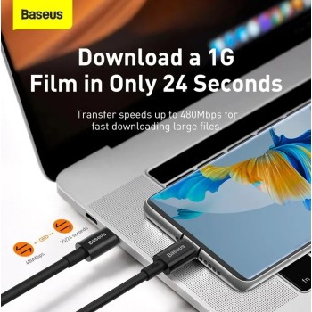 CABLU alimentare si date Baseus Superior, Fast Charging Data Cable pt. smartphone, USB Type-C la USB Type-C 100W, 2m, alb 
