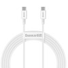CABLU alimentare si date Baseus Superior, Fast Charging Data Cable pt. smartphone, USB Type-C la USB Type-C 100W, 2m, alb 
