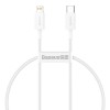 CABLU alimentare si date Baseus Superior, Fast Charging Data Cable pt. smartphone, USB Type-C la Lightning Iphone PD 20W, 0.25m, alb 