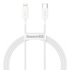 CABLU alimentare si date Baseus Superior, Fast Charging Data Cable pt. smartphone, USB Type-C la Lightning Iphone PD 20W, 1m, alb 