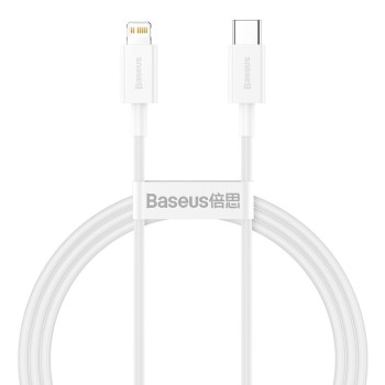 CABLU alimentare si date Baseus Superior, Fast Charging Data Cable pt. smartphone, USB Type-C la Lightning Iphone PD 20W, 1m, alb 