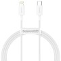 CABLU alimentare si date Baseus Superior, Fast Charging Data Cable pt. smartphone, USB Type-C la Lightning Iphone PD 20W, 1.5m, alb 
