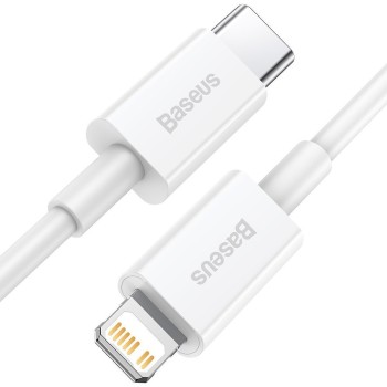 CABLU alimentare si date Baseus Superior, Fast Charging Data Cable pt. smartphone, USB Type-C la Lightning Iphone PD 20W, 2m, alb 