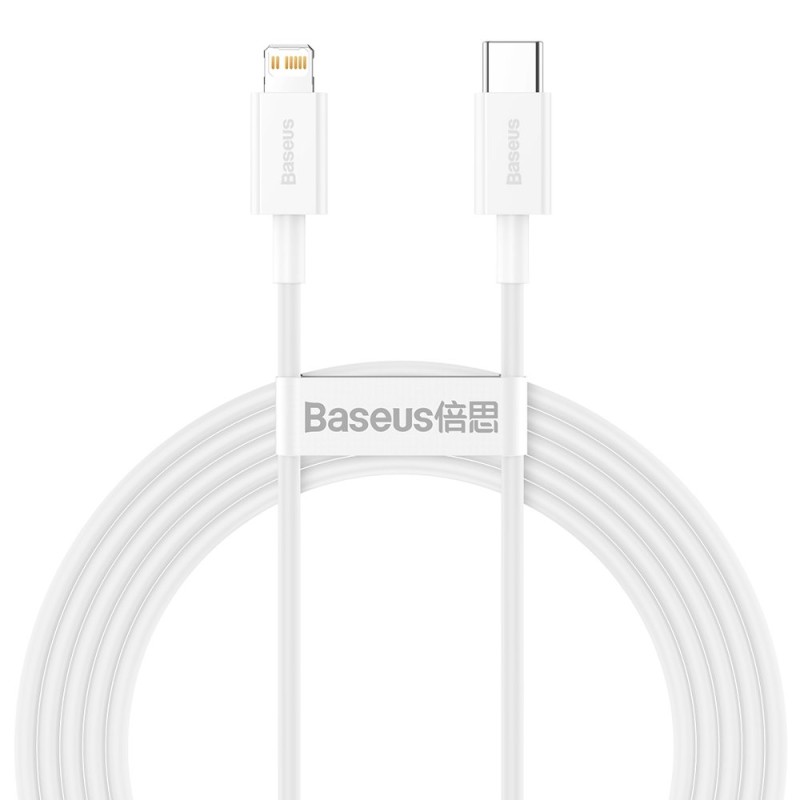 CABLU alimentare si date Baseus Superior, Fast Charging Data Cable pt. smartphone, USB Type-C la Lightning Iphone PD 20W, 2m, alb 