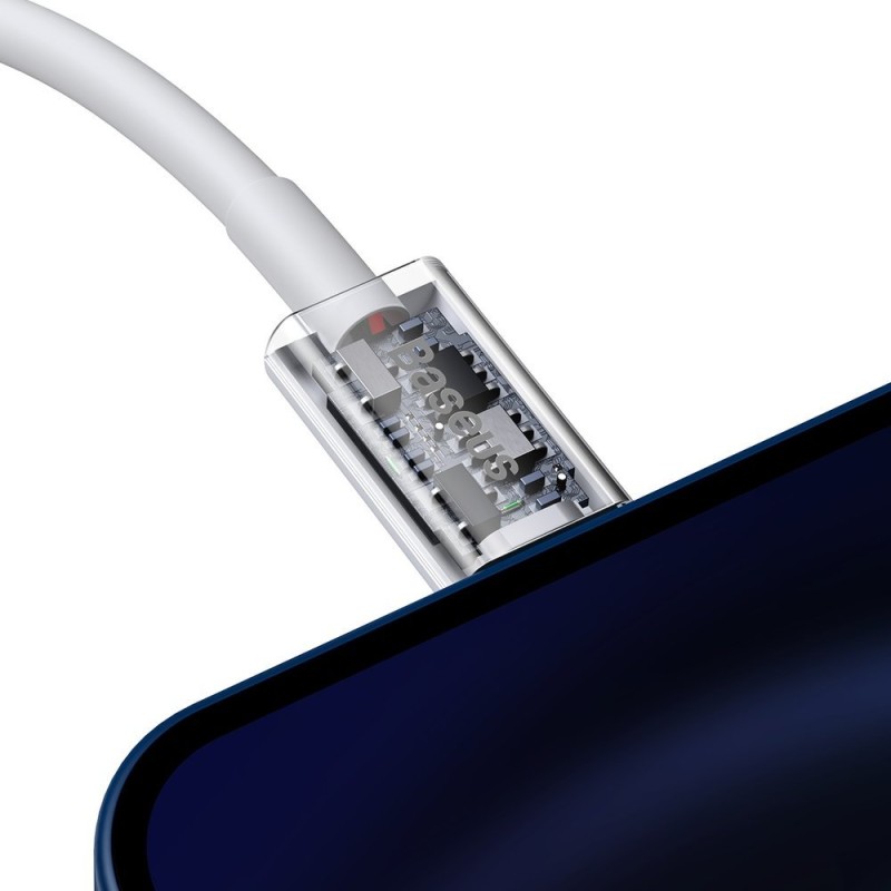 CABLU alimentare si date Baseus Superior, Fast Charging Data Cable pt. smartphone, USB Type-C la Lightning Iphone PD 20W, 2m, alb 