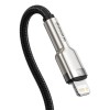 CABLU alimentare si date Baseus Cafule Metal, Fast Charging Data Cable pt. smartphone, USB Type-C la Lightning Iphone PD 20W, braided, 0.25m, negru 