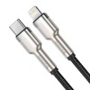 CABLU alimentare si date Baseus Cafule Metal, Fast Charging Data Cable pt. smartphone, USB Type-C la Lightning Iphone PD 20W, braided, 0.25m, negru 