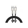 CABLU alimentare si date Baseus Cafule Metal, Fast Charging Data Cable pt. smartphone, USB Type-C la Lightning Iphone PD 20W, braided, 2m, negru 
