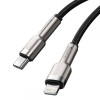 CABLU alimentare si date Baseus Cafule Metal, Fast Charging Data Cable pt. smartphone, USB Type-C la Lightning Iphone PD 20W, braided, 2m, negru 