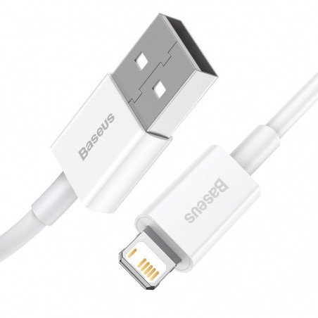 CABLU alimentare si date Baseus Superior, Fast Charging Data Cable pt. smartphone, USB la Lightning Iphone 2.4A, 0.25m, alb 