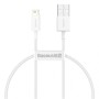CABLU alimentare si date Baseus Superior, Fast Charging Data Cable pt. smartphone, USB la Lightning Iphone 2.4A, 0.25m, alb 