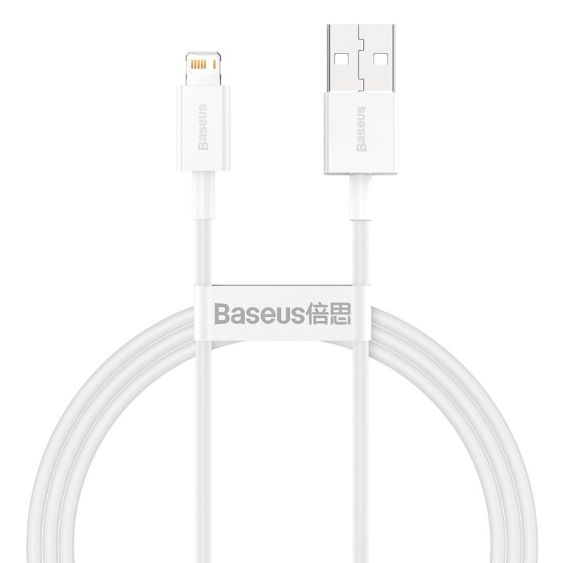 CABLU alimentare si date Baseus Superior, Fast Charging Data Cable pt. smartphone, USB la Lightning Iphone 2.4A, 1m, alb 