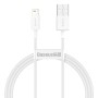 CABLU alimentare si date Baseus Superior, Fast Charging Data Cable pt. smartphone, USB la Lightning Iphone 2.4A, 1m, alb 