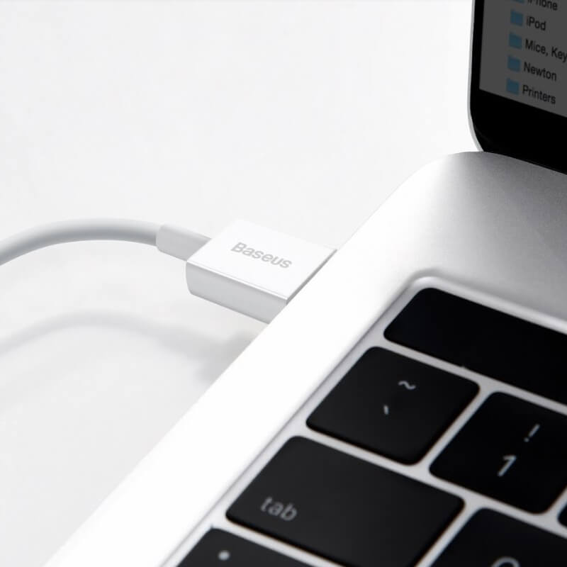 CABLU alimentare si date Baseus Superior, Fast Charging Data Cable pt. smartphone, USB la Lightning Iphone 2.4A, 1.5m, alb 