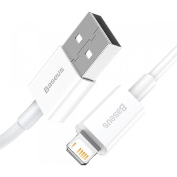 CABLU alimentare si date Baseus Superior, Fast Charging Data Cable pt. smartphone, USB la Lightning Iphone 2.4A, 2m, alb 