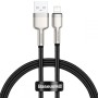 CABLU alimentare si date Baseus Cafule Metal, Fast Charging Data Cable pt. smartphone, USB la Lightning Iphone 2.4A, braided, 0.25m, negru 