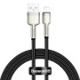 CABLU alimentare si date Baseus Cafule Metal, Fast Charging Data Cable pt. smartphone, USB la Lightning Iphone 2.4A, braided, 1m, negru 