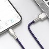 CABLU alimentare si date Baseus Cafule Metal, Fast Charging Data Cable pt. smartphone, USB la Lightning Iphone 2.4A, braided, 1m, violet 