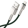 CABLU alimentare si date Baseus Cafule Metal, Fast Charging Data Cable pt. smartphone, USB la Lightning Iphone 2.4A, braided, 1m, verde 
