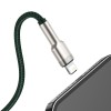 CABLU alimentare si date Baseus Cafule Metal, Fast Charging Data Cable pt. smartphone, USB la Lightning Iphone 2.4A, braided, 1m, verde 