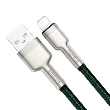 CABLU alimentare si date Baseus Cafule Metal, Fast Charging Data Cable pt. smartphone, USB la Lightning Iphone 2.4A, braided, 1m, verde 