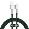 CABLU alimentare si date Baseus Cafule Metal, Fast Charging Data Cable pt. smartphone, USB la Lightning Iphone 2.4A, braided, 1m, verde 