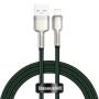 CABLU alimentare si date Baseus Cafule Metal, Fast Charging Data Cable pt. smartphone, USB la Lightning Iphone 2.4A, braided, 1m, verde 
